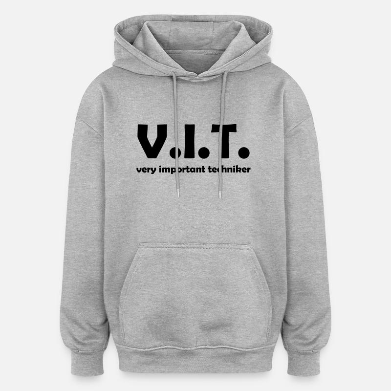 techniker - Oversized Unisex Hoodie - Grau meliert