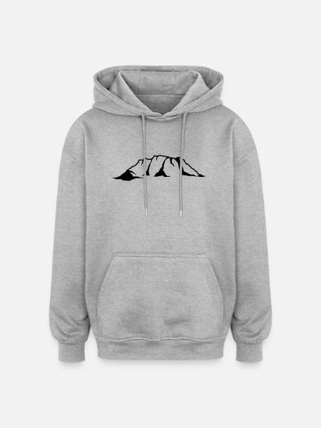 Zugspitze - Oversized Unisex Hoodie - Grau meliert