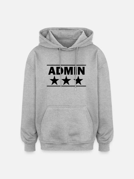 admin - Oversized Unisex Hoodie - Grau meliert
