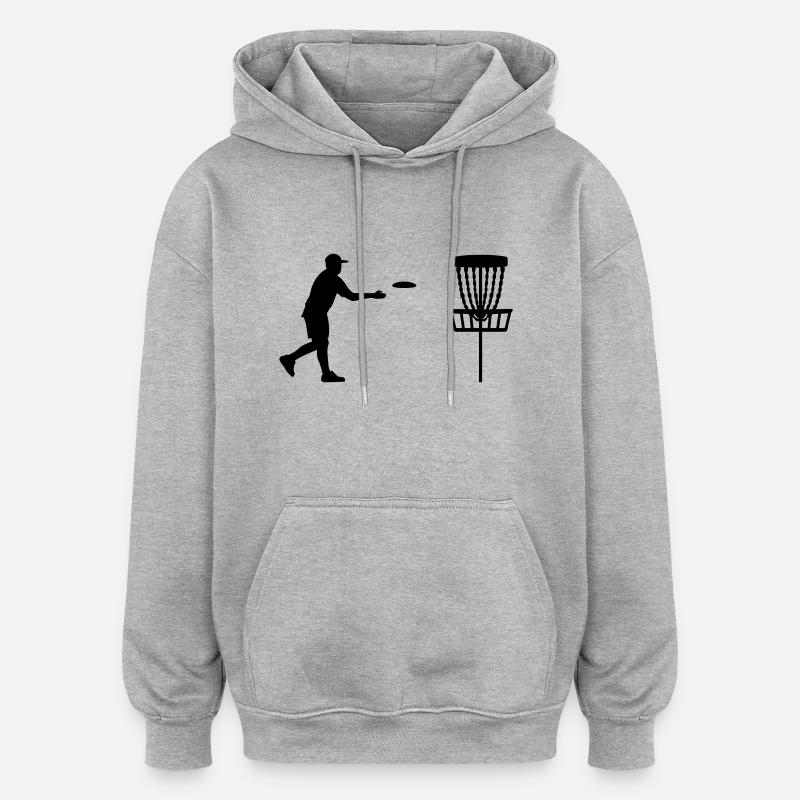 Disc Golf - Sweat à capuche oversize unisexe - gris chiné
