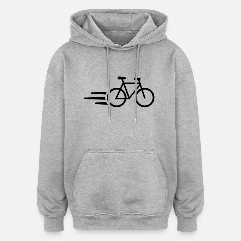 Bicyclette - Sweat à capuche oversize unisexe - gris chiné