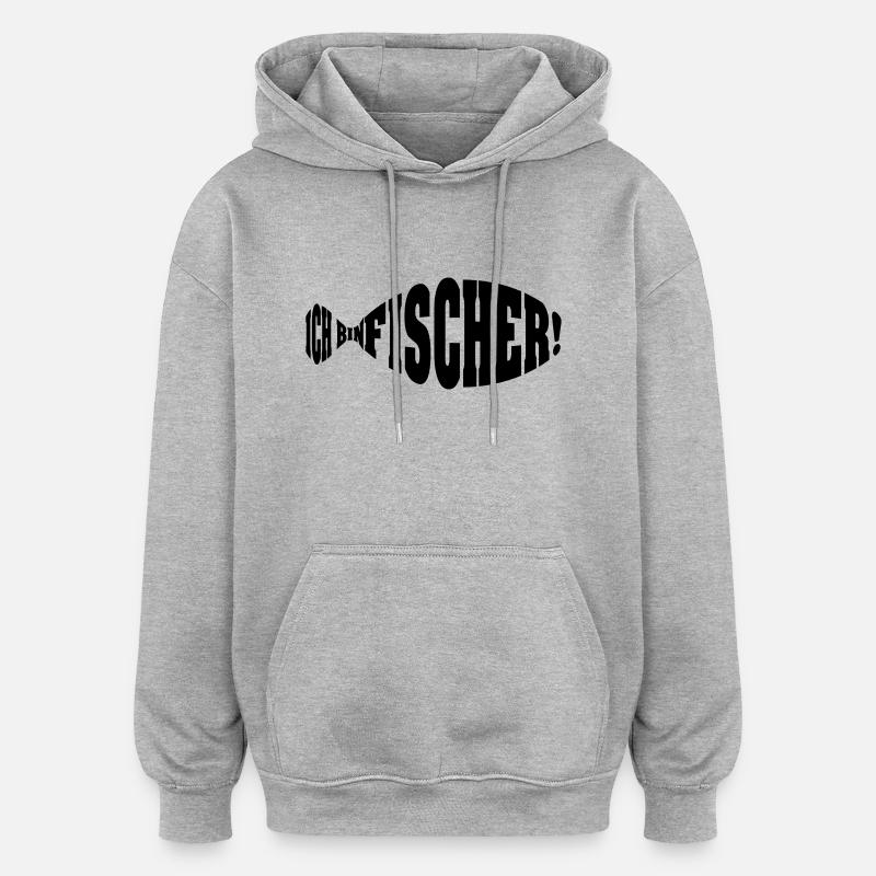 ich bin fischer - Oversized Unisex Hoodie - Grau meliert