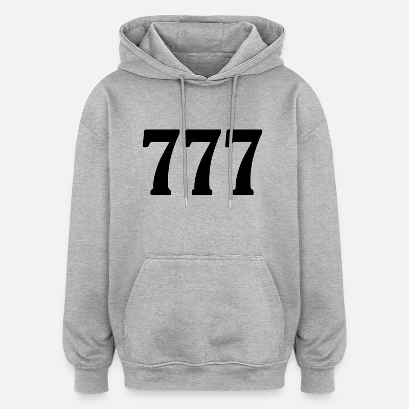 777 - Sweat à capuche oversize unisexe - gris chiné