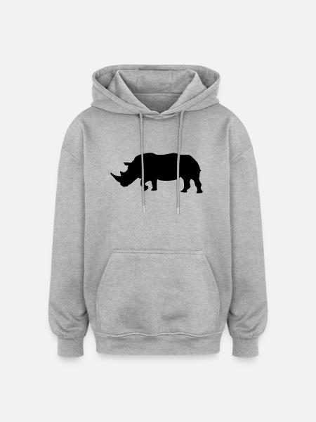 rhino - Oversized Unisex Hoodie - heather grey