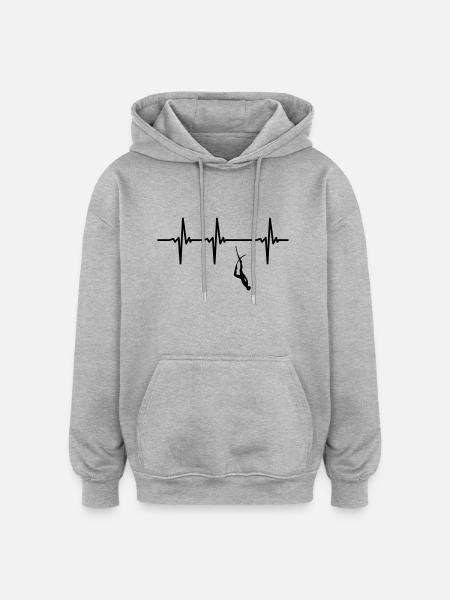 Heartbeat apnea - Oversized Unisex Hoodie - heather grey