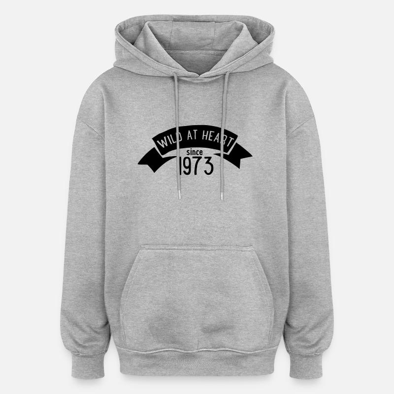 1973 - Sweat à capuche oversize unisexe - gris chiné