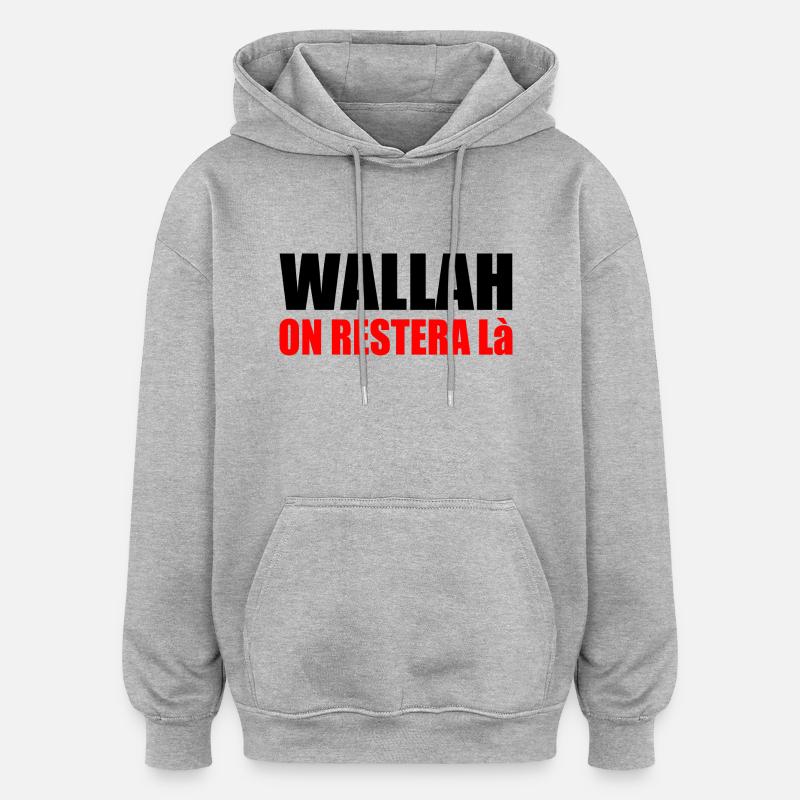 Wallah wird es dabei belassen - Oversized Unisex Hoodie - Grau meliert