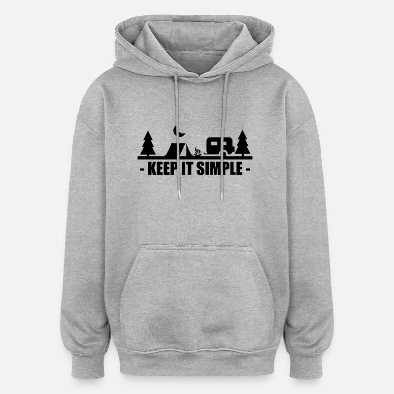 Camping camping-car caravane aventure - Sweat à capuche oversize unisexe - gris chiné