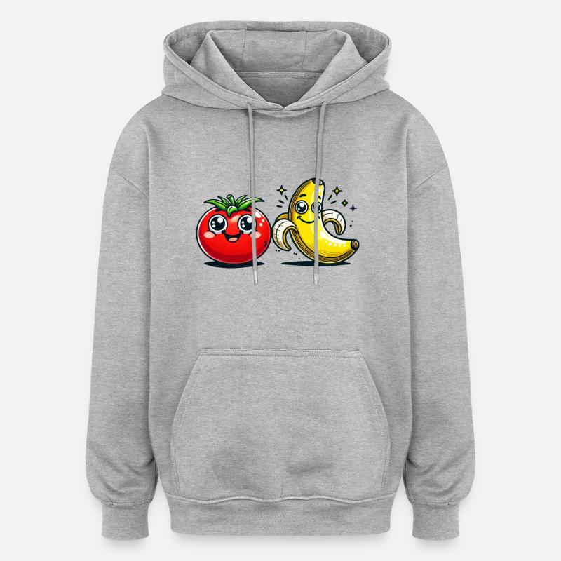 Tomate Banane - Sweat à capuche oversize unisexe - gris chiné