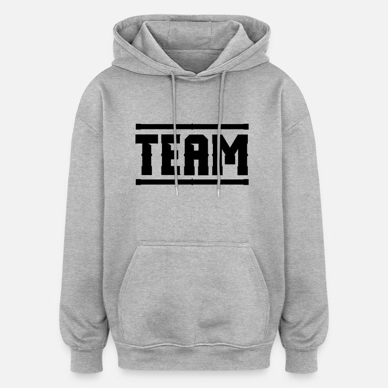 équipe - Sweat à capuche oversize unisexe - gris chiné