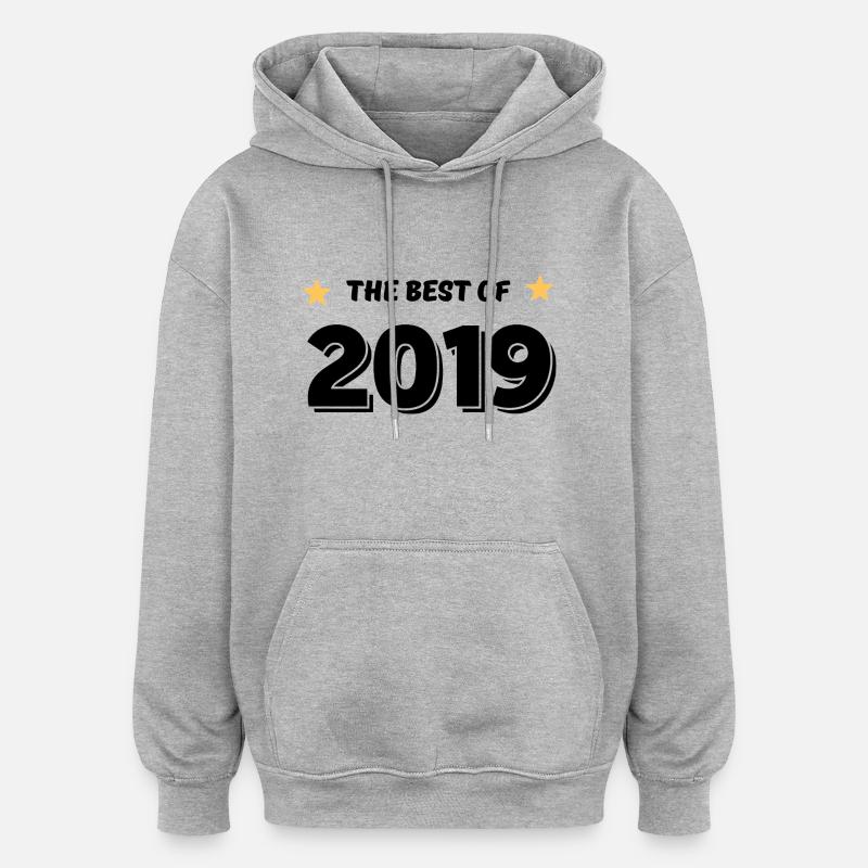 Merw Best of 2019 - Sweat à capuche oversize unisexe - gris chiné