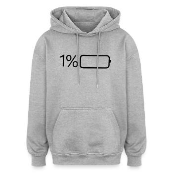 1 Prozent Leistung - Oversized Unisex Hoodie - Grau meliert - Vorne - Noah (186cm)