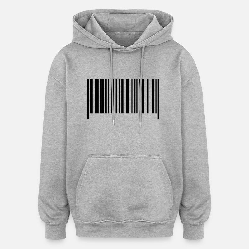 barcode - Sweat à capuche oversize unisexe - gris chiné