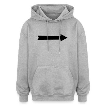 Pfeil gerade - Oversized Unisex Hoodie - Grau meliert - Vorne - Noah (186cm)