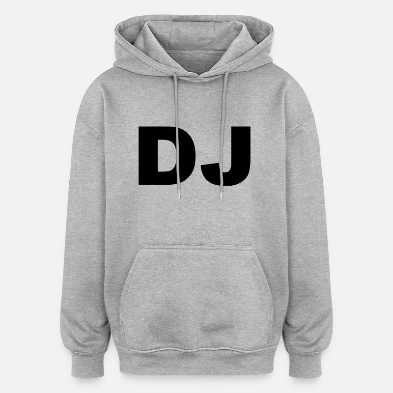 DJ - Sweat à capuche oversize unisexe - gris chiné