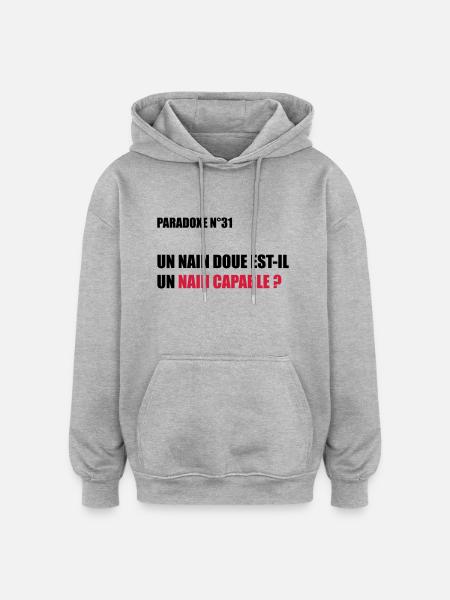 PARADOXE nain - Sweat à capuche oversize unisexe - gris chiné