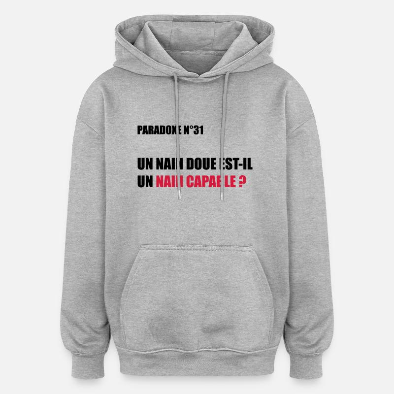 PARADOXE nain - Sweat à capuche oversize unisexe - gris chiné