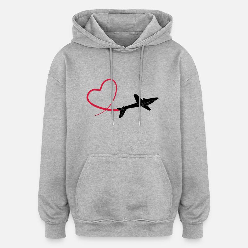segelkunstflug fox glider - Oversized Unisex Hoodie - Grau meliert