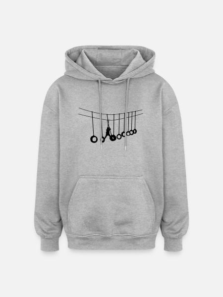Hochseilgarten - Oversized Unisex Hoodie - Grau meliert