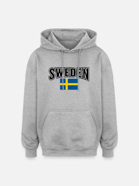Schweden - Oversized Unisex Hoodie - Grau meliert