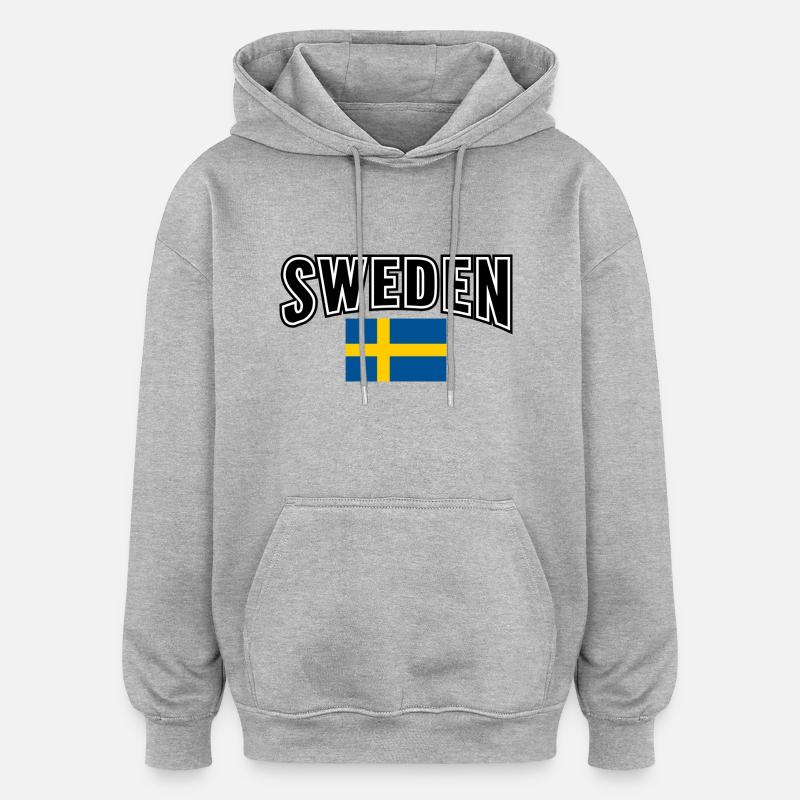 Schweden - Oversized Unisex Hoodie - Grau meliert
