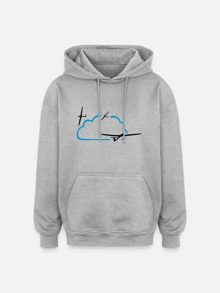 Glider cloud gift - Oversized Unisex Hoodie - heather grey