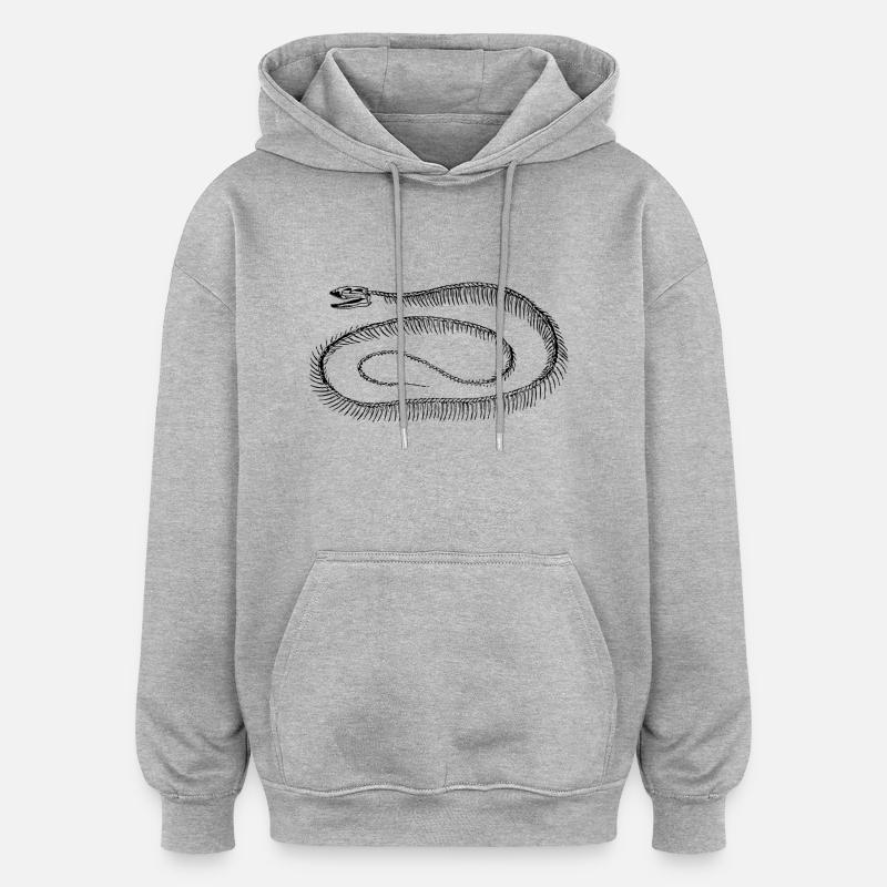 Squelette de serpent - Sweat à capuche oversize unisexe - gris chiné