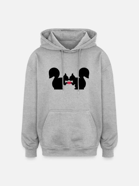Squirrel - Oversized Unisex Hoodie - heather grey