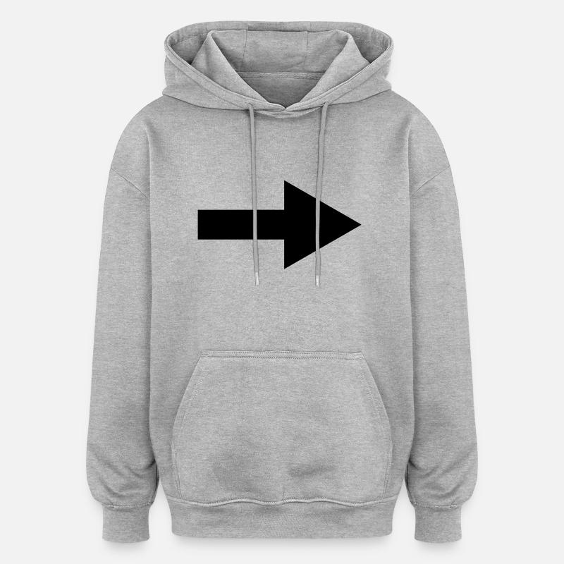 flèche - Sweat à capuche oversize unisexe - gris chiné