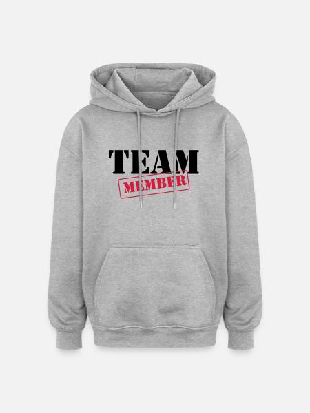 Team Member - Sweat à capuche oversize unisexe - gris chiné