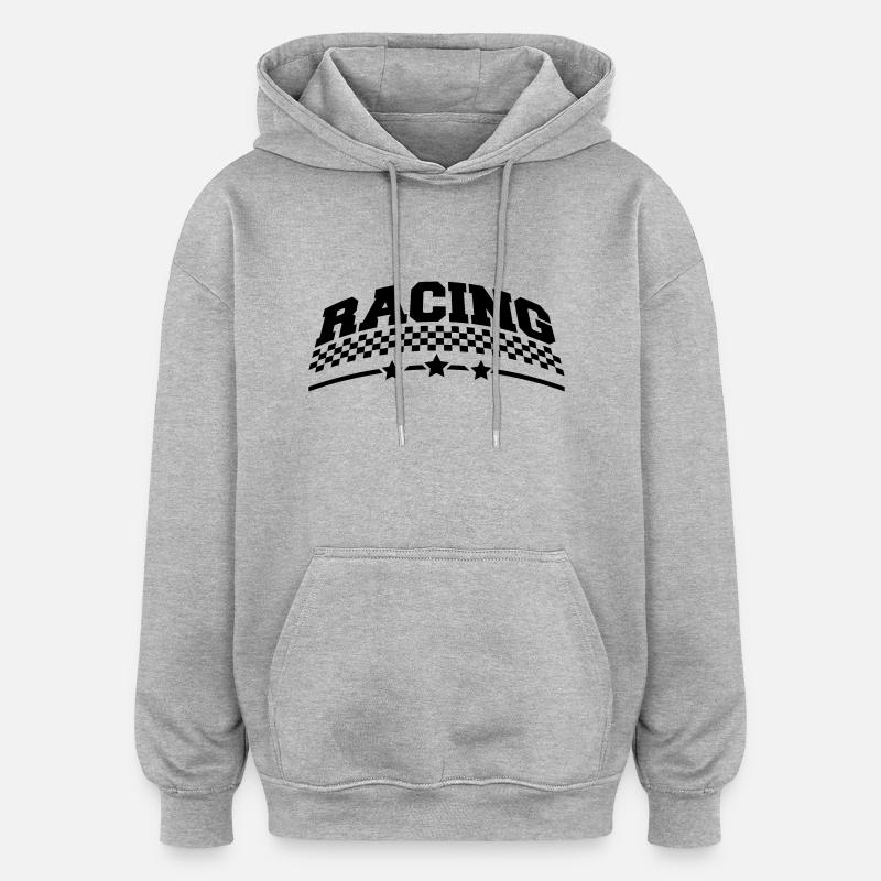 racing_design_1 - Sweat à capuche oversize unisexe - gris chiné
