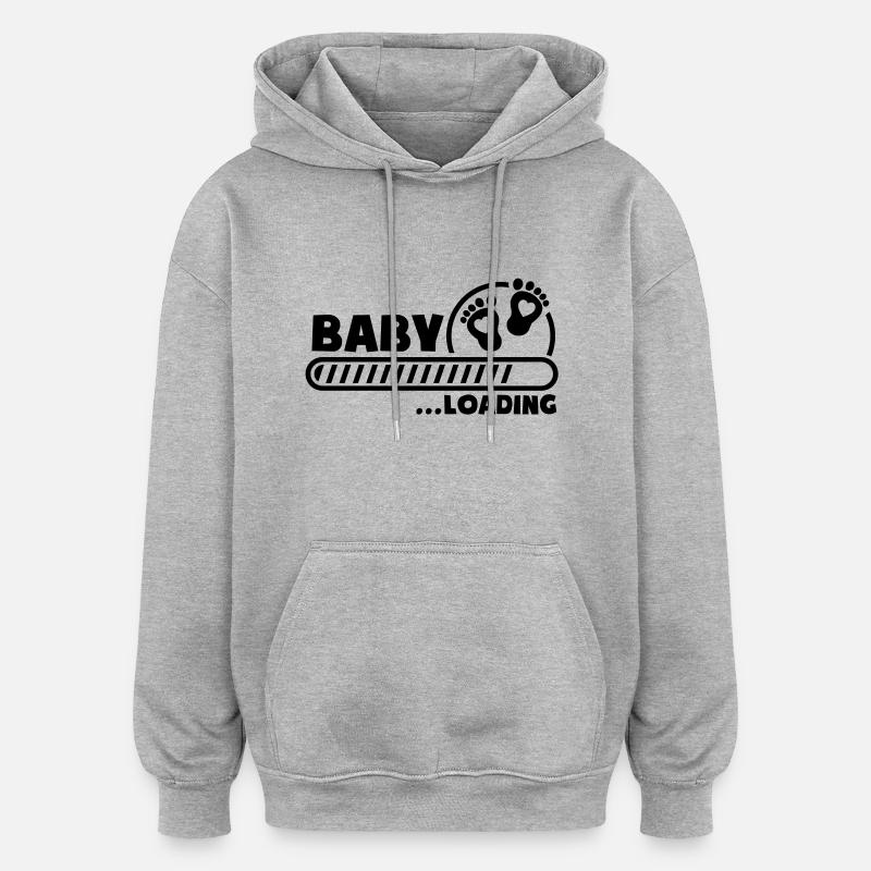 baby_loading_g1 - Sweat à capuche oversize unisexe - gris chiné