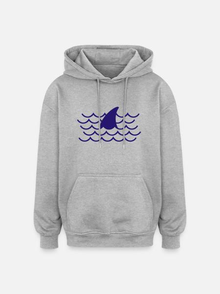 Las aletas de tiburón - Sudadera con capucha oversize unisex - gris jaspeado