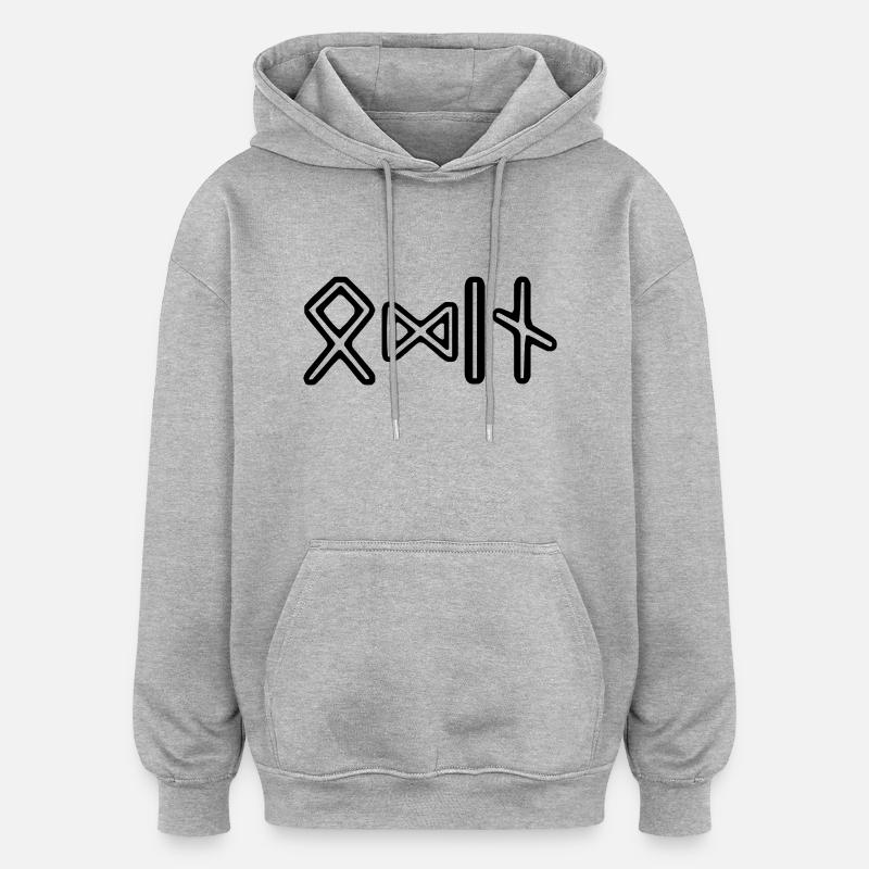Wikinger Odin - Oversized Unisex Hoodie - Grau meliert