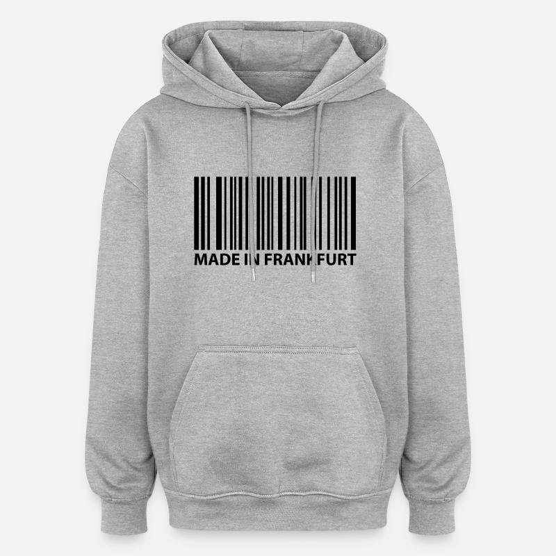 made in frankfurt - Sweat à capuche oversize unisexe - gris chiné