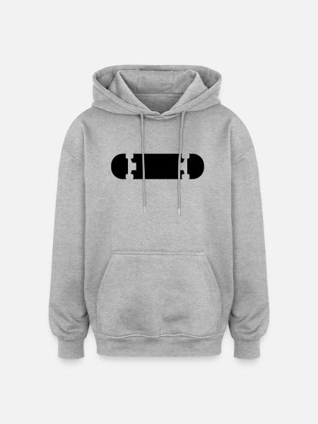 Skateboard - Sweat à capuche oversize unisexe - gris chiné