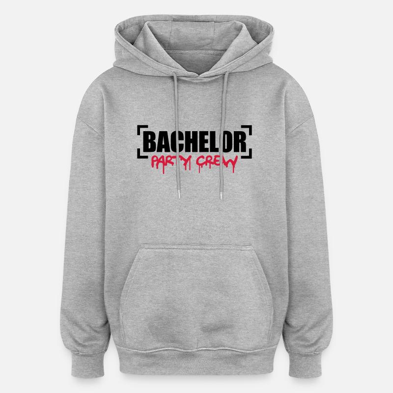 Bachelor Party Crew - Sweat à capuche oversize unisexe - gris chiné
