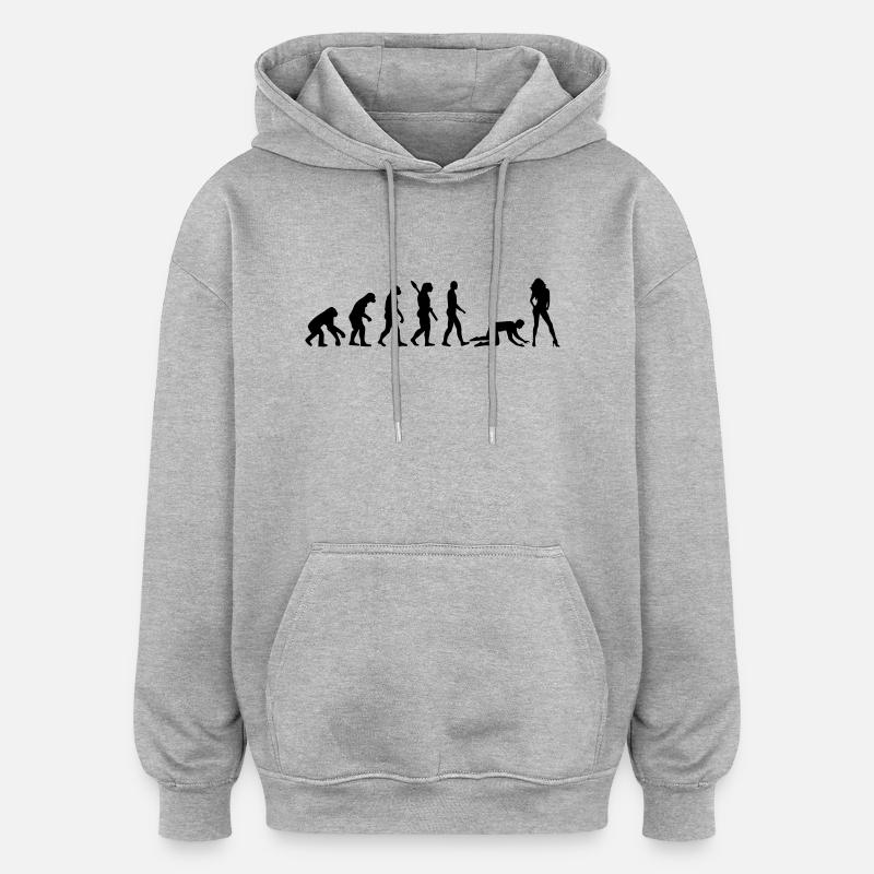 Évolution Mariage - Sweat à capuche oversize unisexe - gris chiné