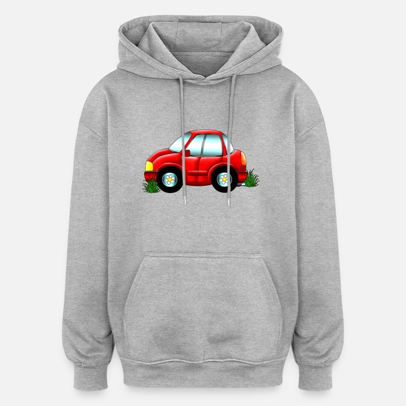 Rotes Auto - Oversized Unisex Hoodie - Grau meliert