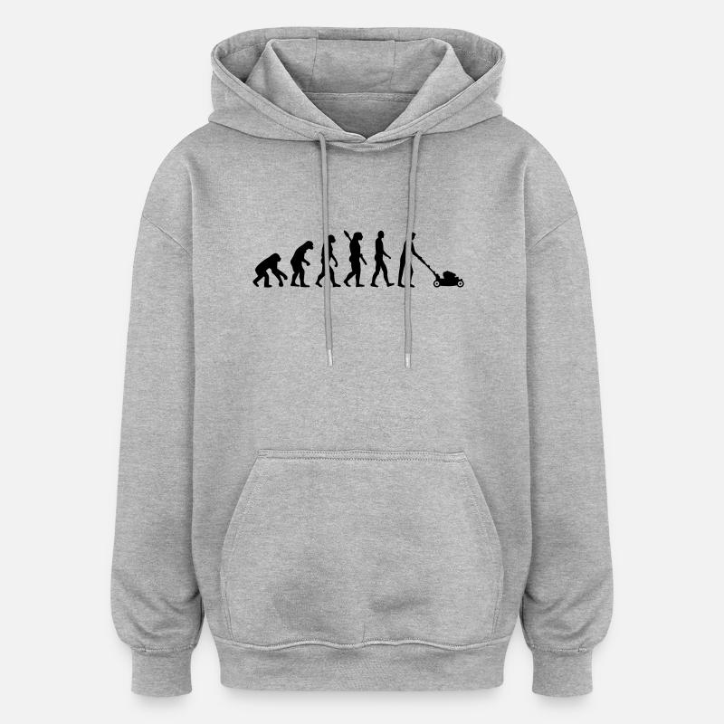 Evolution Lawn mower - Oversized Unisex Hoodie - heather grey