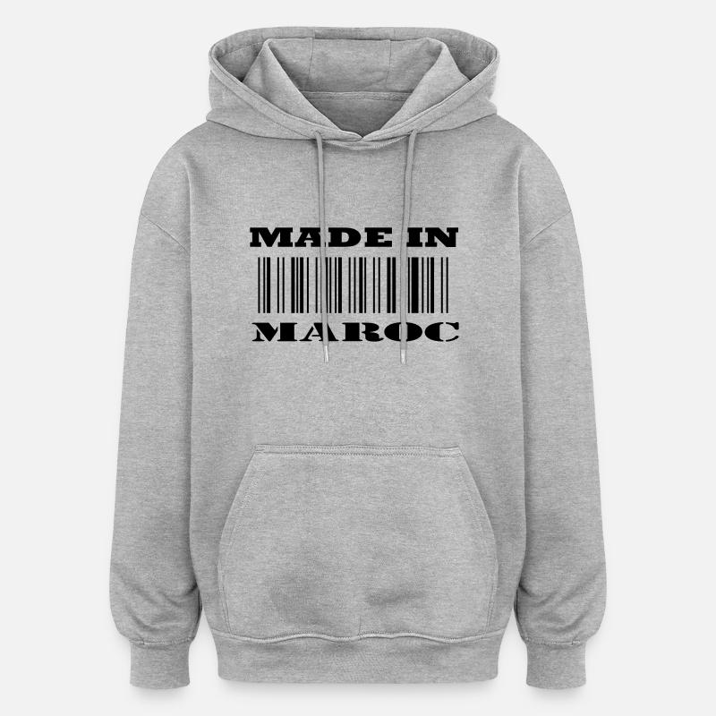 Made in MAROC - Oversized Unisex Hoodie - Grau meliert