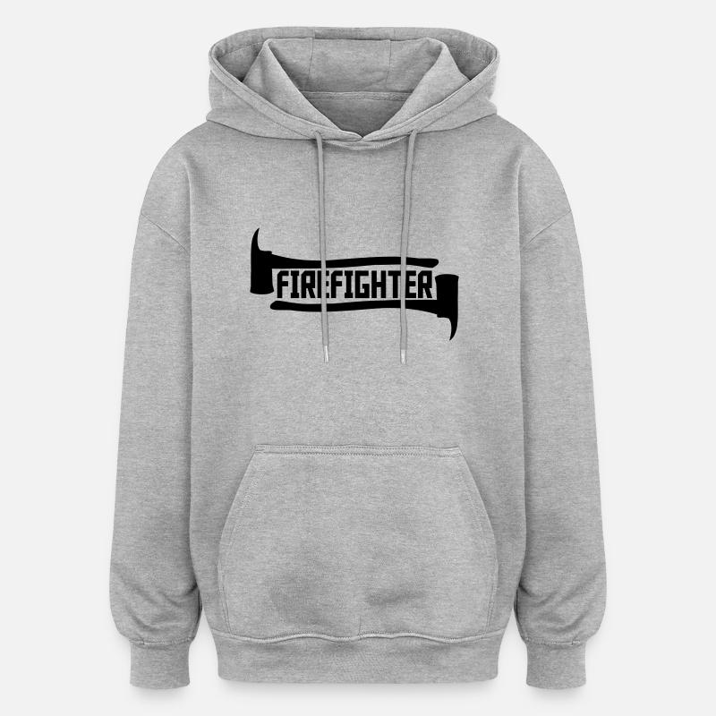 Firefighter Axt Logo - Oversized Unisex Hoodie - heather grey