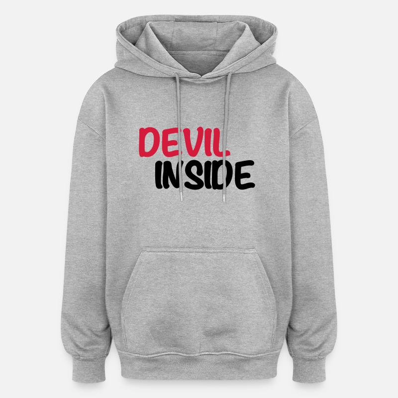 Devil inside - Oversized Unisex Hoodie - heather grey