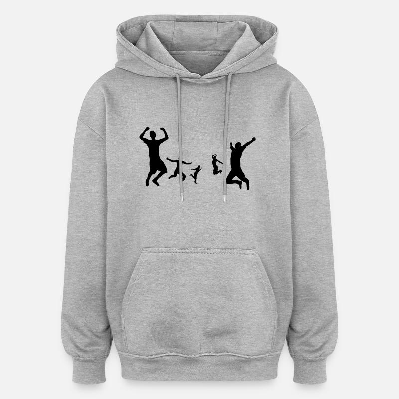 Menschen Jubel - Oversized Unisex Hoodie - Grau meliert