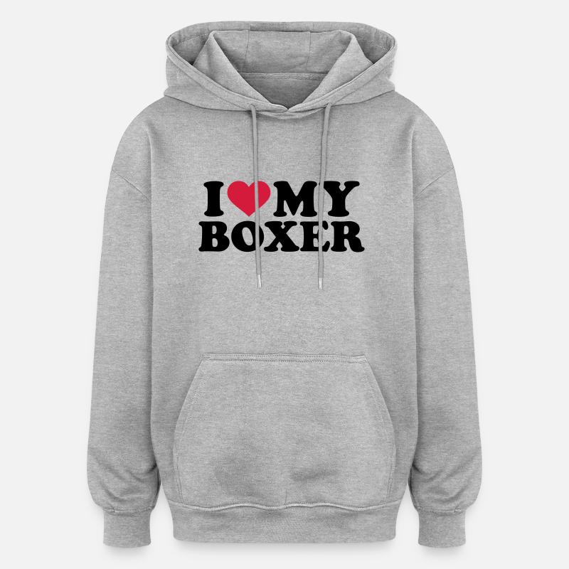 Boxer - Oversized Unisex Hoodie - Grau meliert