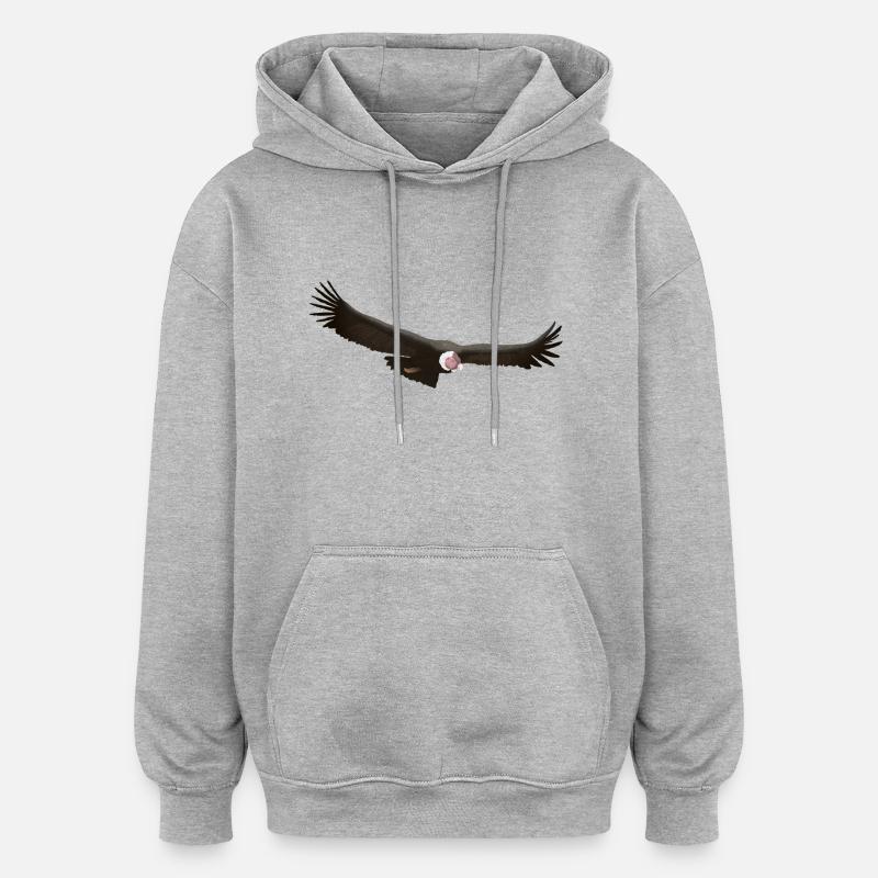 Condor 01 - Sweat à capuche oversize unisexe - gris chiné