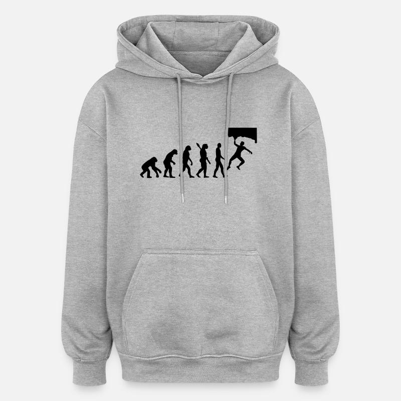 Evolution Bouldering - Oversized Unisex Hoodie - heather grey