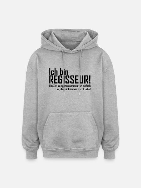 ich bin regisseur - Oversized Unisex Hoodie - Grau meliert