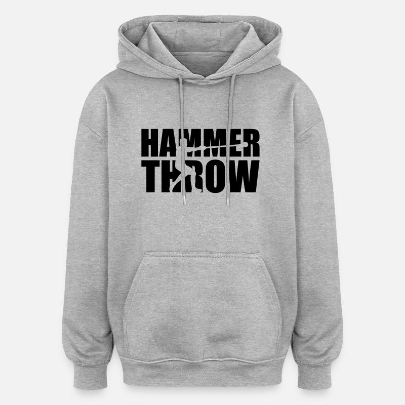 Hammer throw - Sweat à capuche oversize unisexe - gris chiné