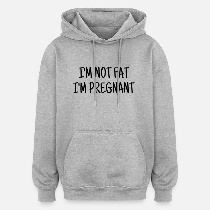 Gros / Grosse / Humour / Kilo / Drôle - Sweat à capuche oversize unisexe - gris chiné